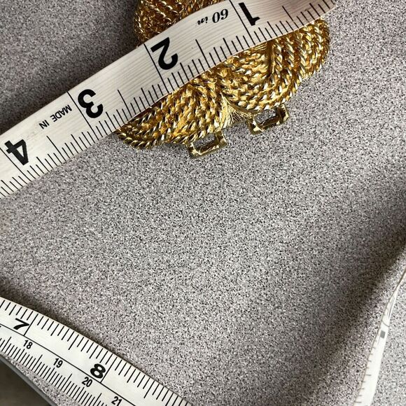 Gay Boyer Rope Knot Belt Buckle Gold-Tone Statement Vintage 80s "Fits 2in Belt" - Picture 7 of 8